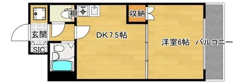 おおきに新大阪駅前サニーアパートメント【14階】の間取り