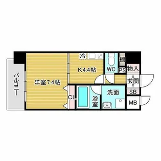 1Kの間取り画像