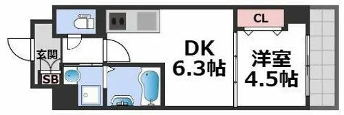 クローバー・レジデンス城東放出【7階】の間取り