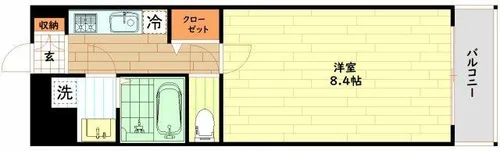 ビバーチェ鷺洲【4階】の間取り