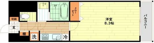 ビバーチェ鷺洲【4階】の間取り