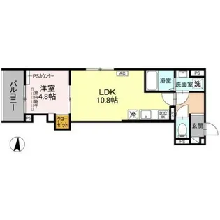 1LDKの間取り画像