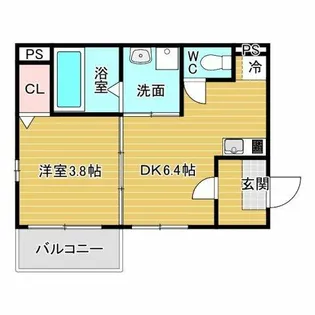 アンジュレジデンス石橋【1階】の間取り