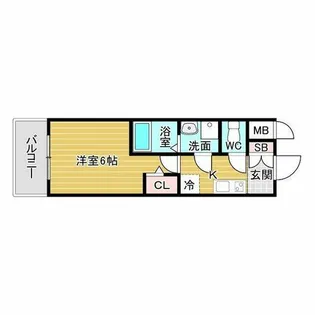 エスリードレジデンス梅田グランゲート【4階】の間取り