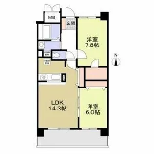 フィール清船【7階】の間取り