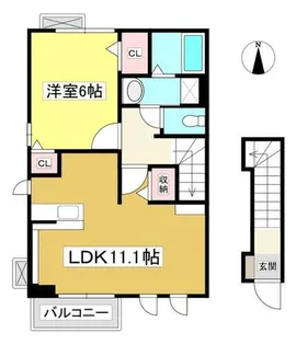 カーサストラーダ【2階】の間取り