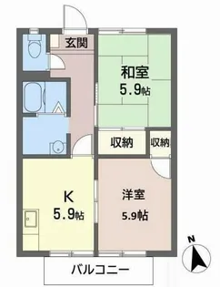 フレグランス白浜【0205号室】の間取り