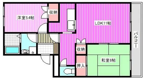シャンクレール弐番館【2階】の間取り
