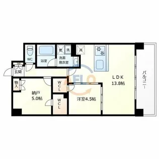 スプランディッド難波Ⅴ【2階】の間取り