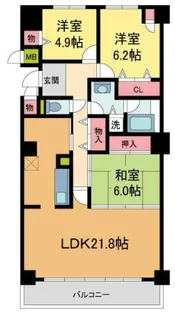 ラ・ヴィーダ西宮【2206号室】の間取り