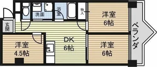 ファンシービル岩間【8階】の間取り