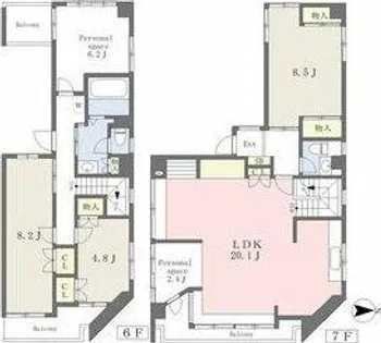 コーポジョイフル【7階】の間取り