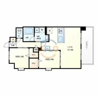 スプランディッド難波Ⅵ【6階】の間取り