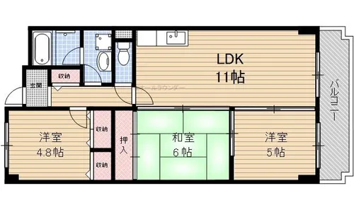 南山寿ガーデン【602号室】の間取り