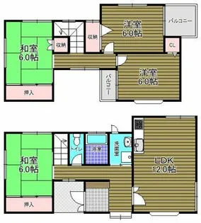 大阪府堺市美原区真福寺【一戸建】の間取り