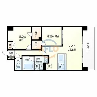 スプランディッド難波Ⅴ【11階】の間取り