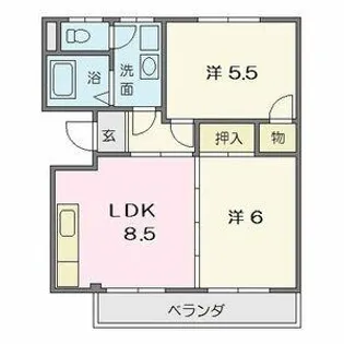 ハイツ朝日ケ丘A【A202号室】の間取り