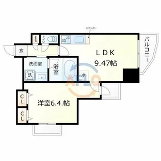 ビエラコート天神橋【12階】の間取り