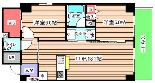 フェビエンローズ【6階】の間取り