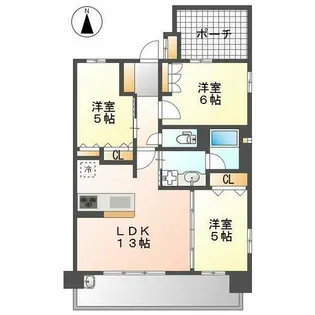 Alivis金山East【5階】の間取り