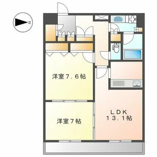 グラン・アベニュー白川公園【13階】の間取り