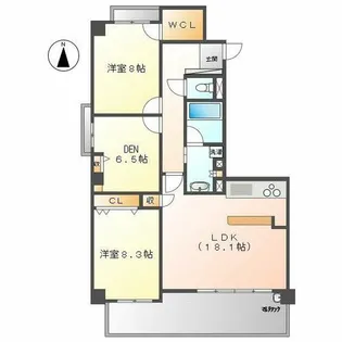 ヴィッラ松月【3階】の間取り