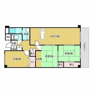 フェルティ摂津【4階】の間取り