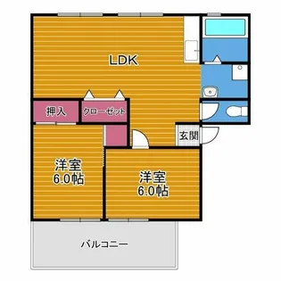 ライゼックス藤ヶ丘C【2階】の間取り
