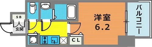 プレサンスジェネ新神戸ステーションフロント【4階】の間取り