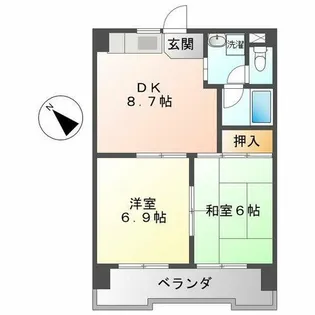 レスカール一番町【6階】の間取り