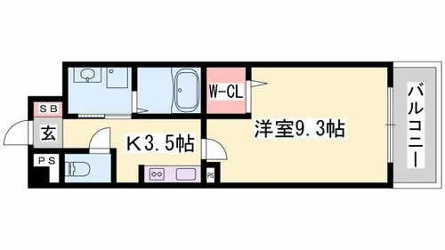 カルザ姫路【605号室】の間取り