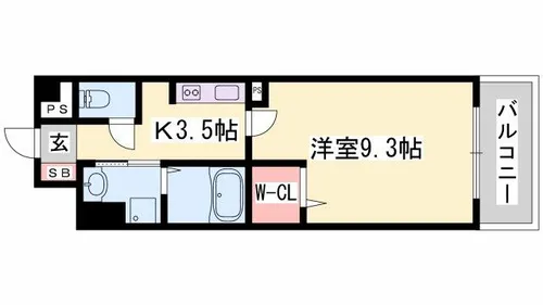 カルザ姫路【603号室】の間取り