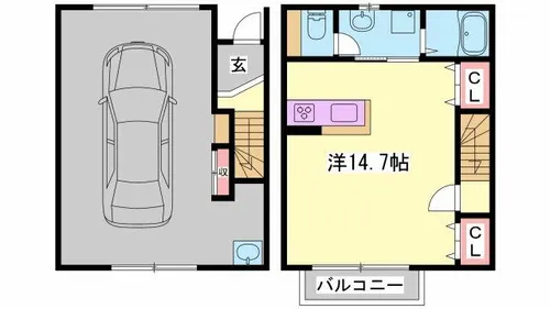 ガレージロタス上野田【03号室】の間取り