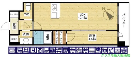 スプランディッド新大阪VII【9階】の間取り