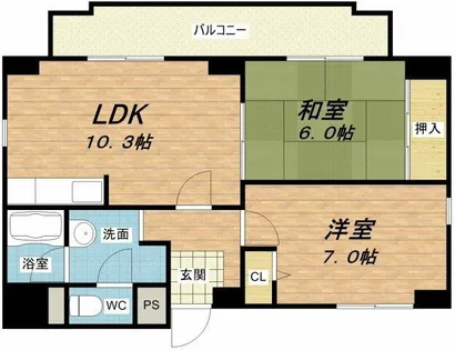 ライフコート南堀江【6階】の間取り
