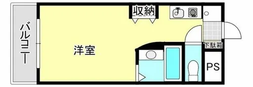 ルエメゾンロワール西新【1階】の間取り