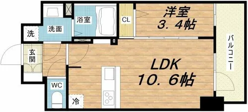 S-RESIDENCE堺筋本町Deux【4階】の間取り