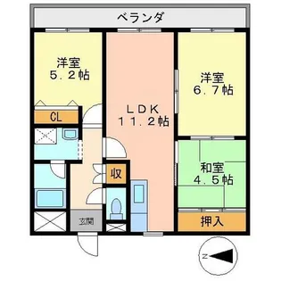グロアールマイス【407号室】の間取り