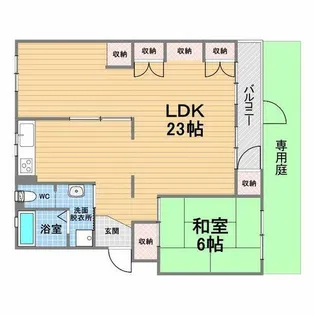 渦ヶ森コーポ7号棟【1階】の間取り