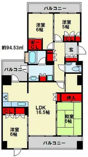 福岡県北九州市小倉北区大手町【マンション】の間取り