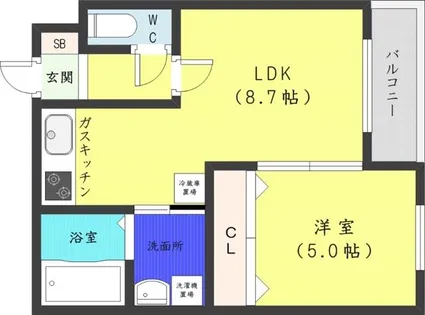 グランディール南五条【3階】の間取り