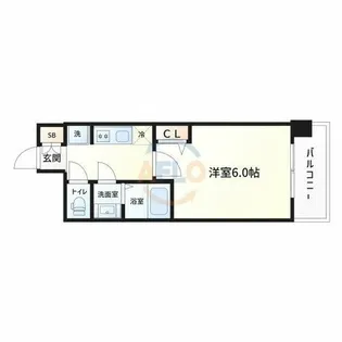 プレサンス四天王寺前夕陽ヶ丘 凛宮【5階】の間取り