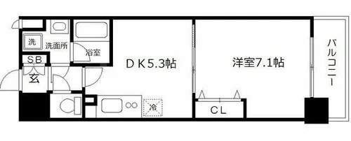 南森町プライマリーワン【10階】の間取り