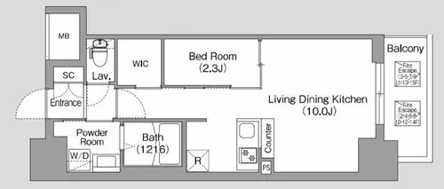 コンフォリア・リヴ北浜平野町【5階】の間取り