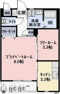 エステート若石山【103号室】の間取り