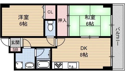 2DKの間取り画像