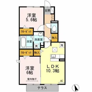 フェリーチェ【103号室】の間取り