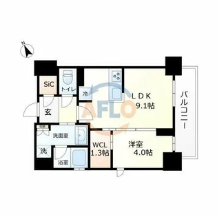 サクラティアラ新梅田【2階】の間取り