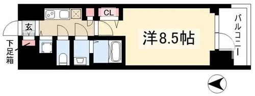 プレサンス錦ラウム【5階】の間取り