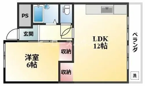 セントラルコート南桜塚【203号室】の間取り